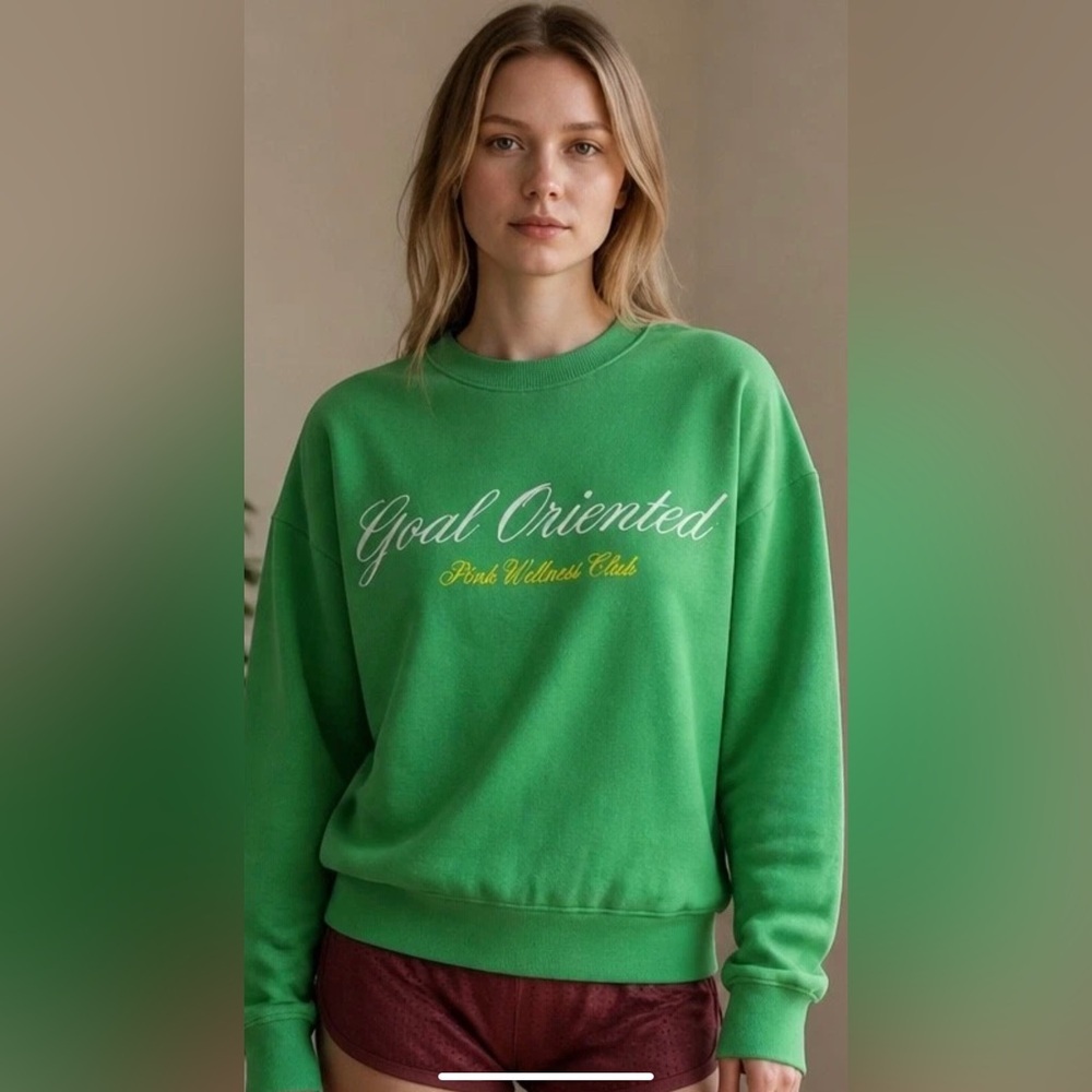 Goal Oriented Green Crewneck Sweatshirt